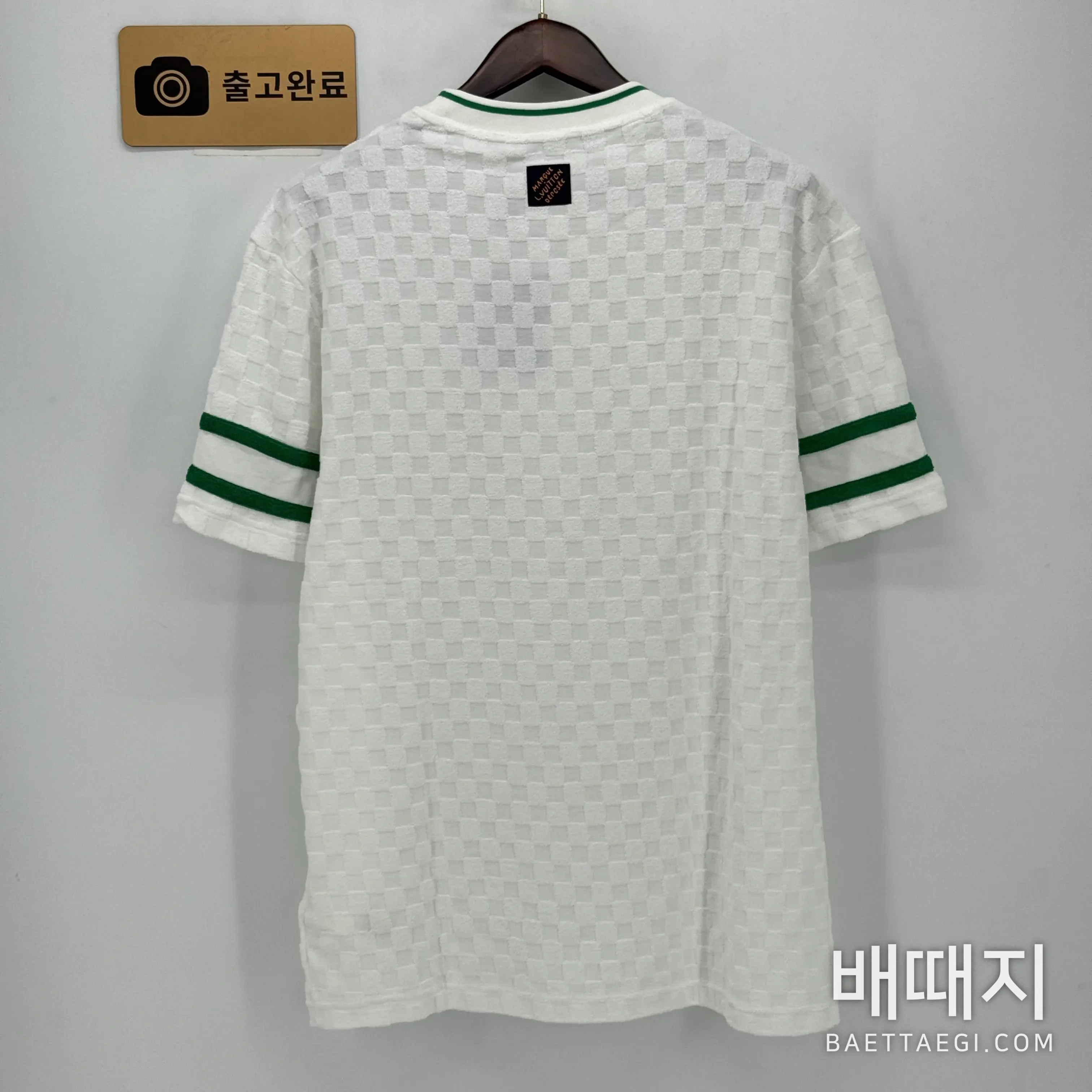 루이비통 LV 체크 패턴 테리 자카드 반팔 티셔츠 검수사진 5