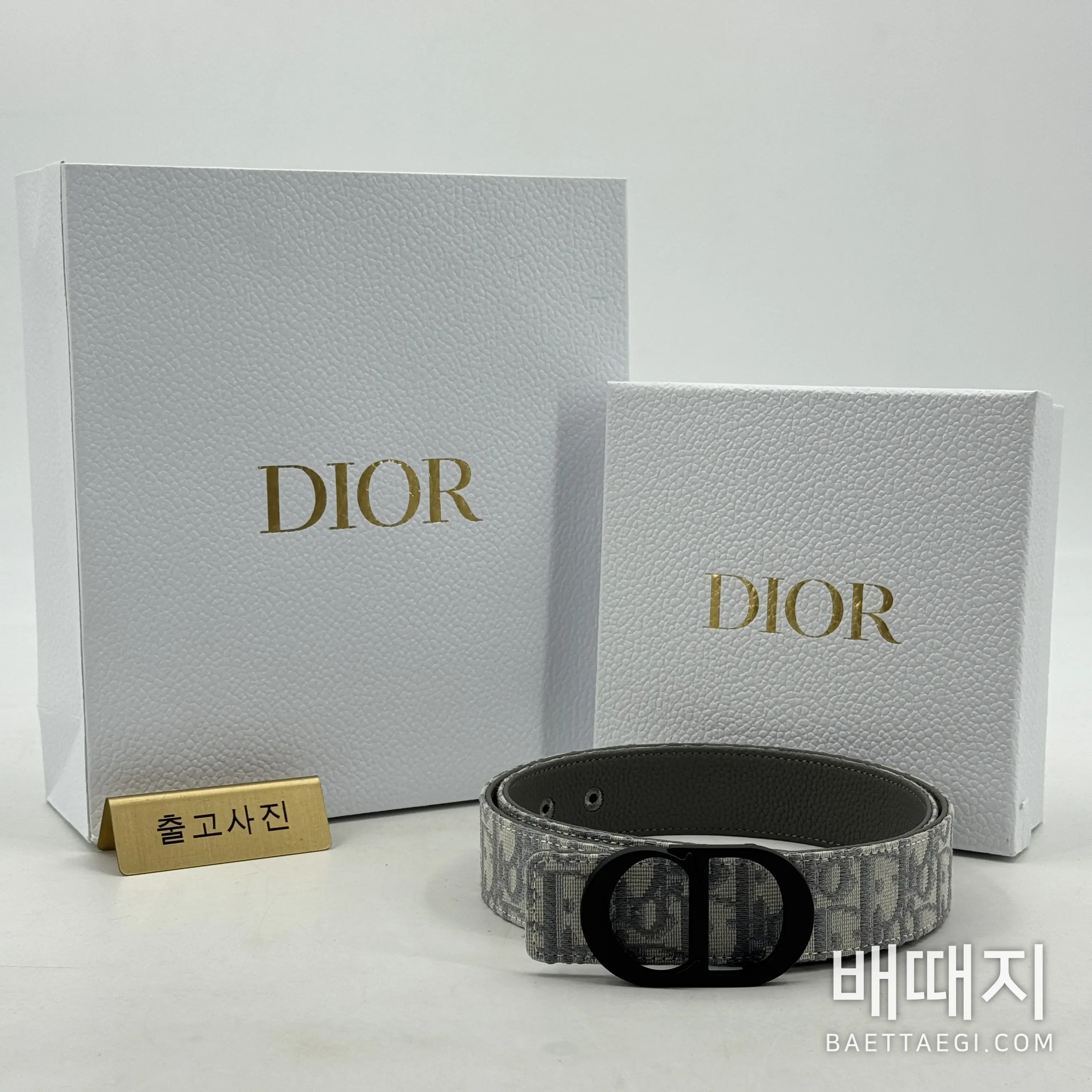 디올 CD 로고 양면 가죽 벨트 177418 검수사진 8