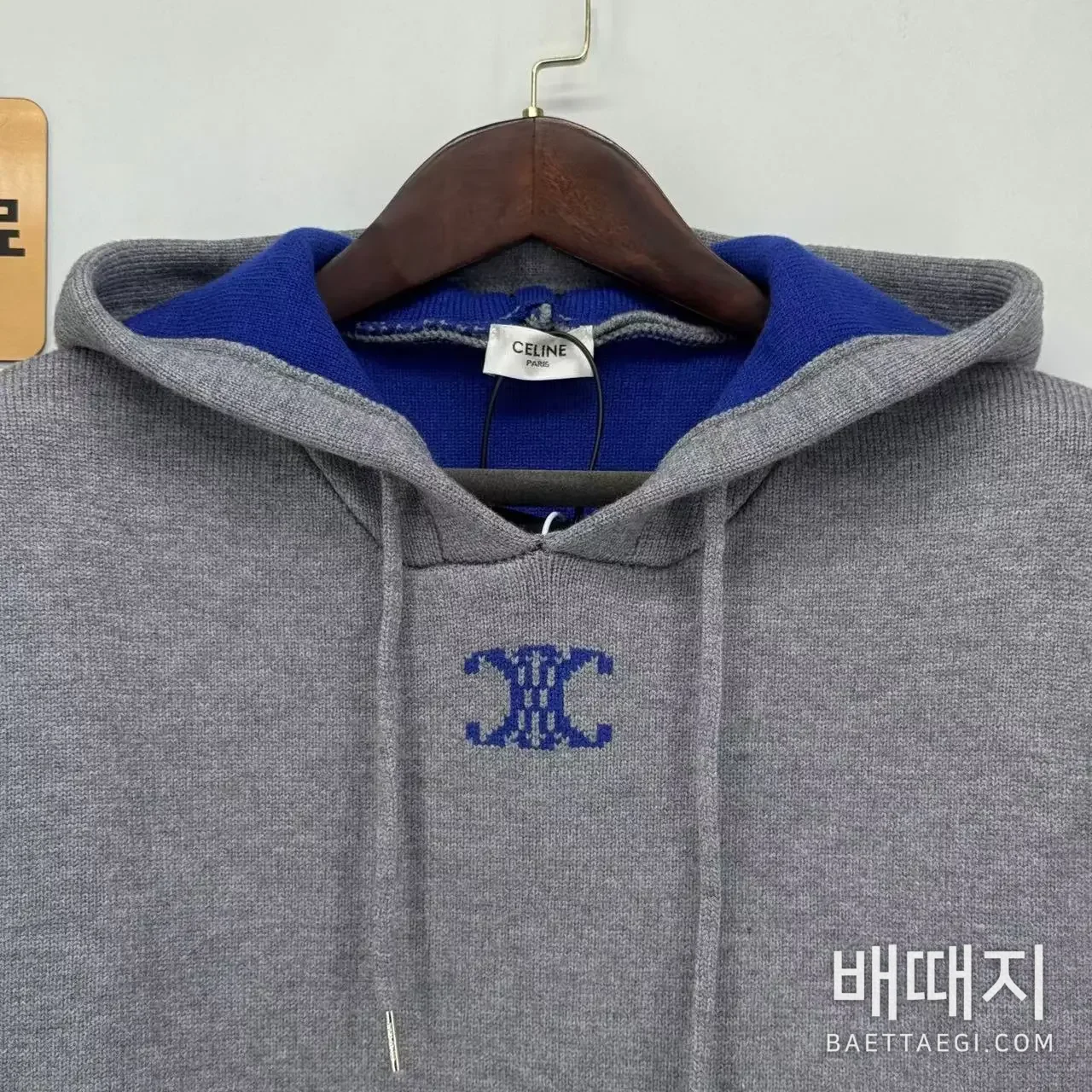셀린느 울 캐시미어 혼방 남성 후드 그레이 검수사진 3