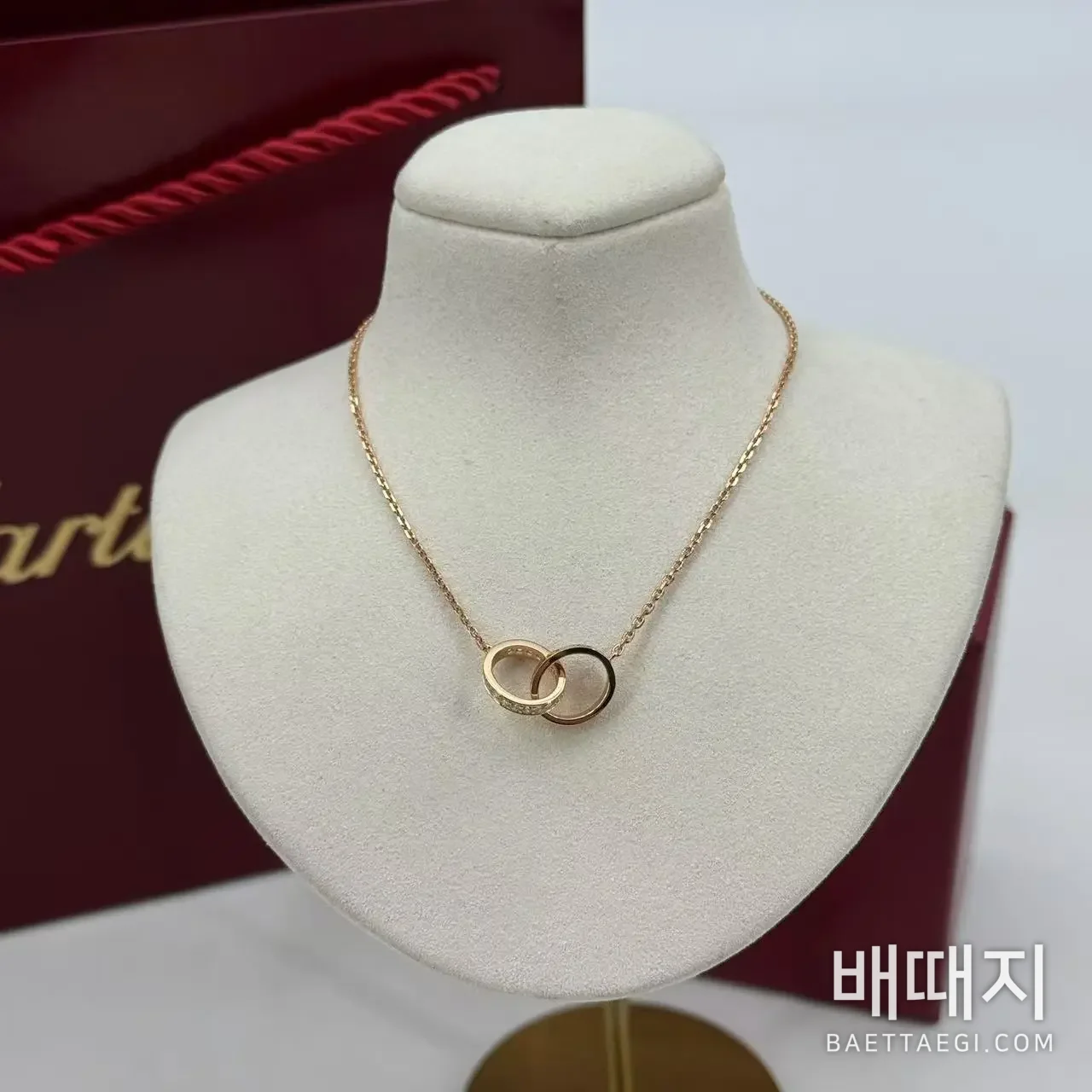 까르띠에 러브 더블링 하프파베 다이아몬드 목걸이 검수사진 2