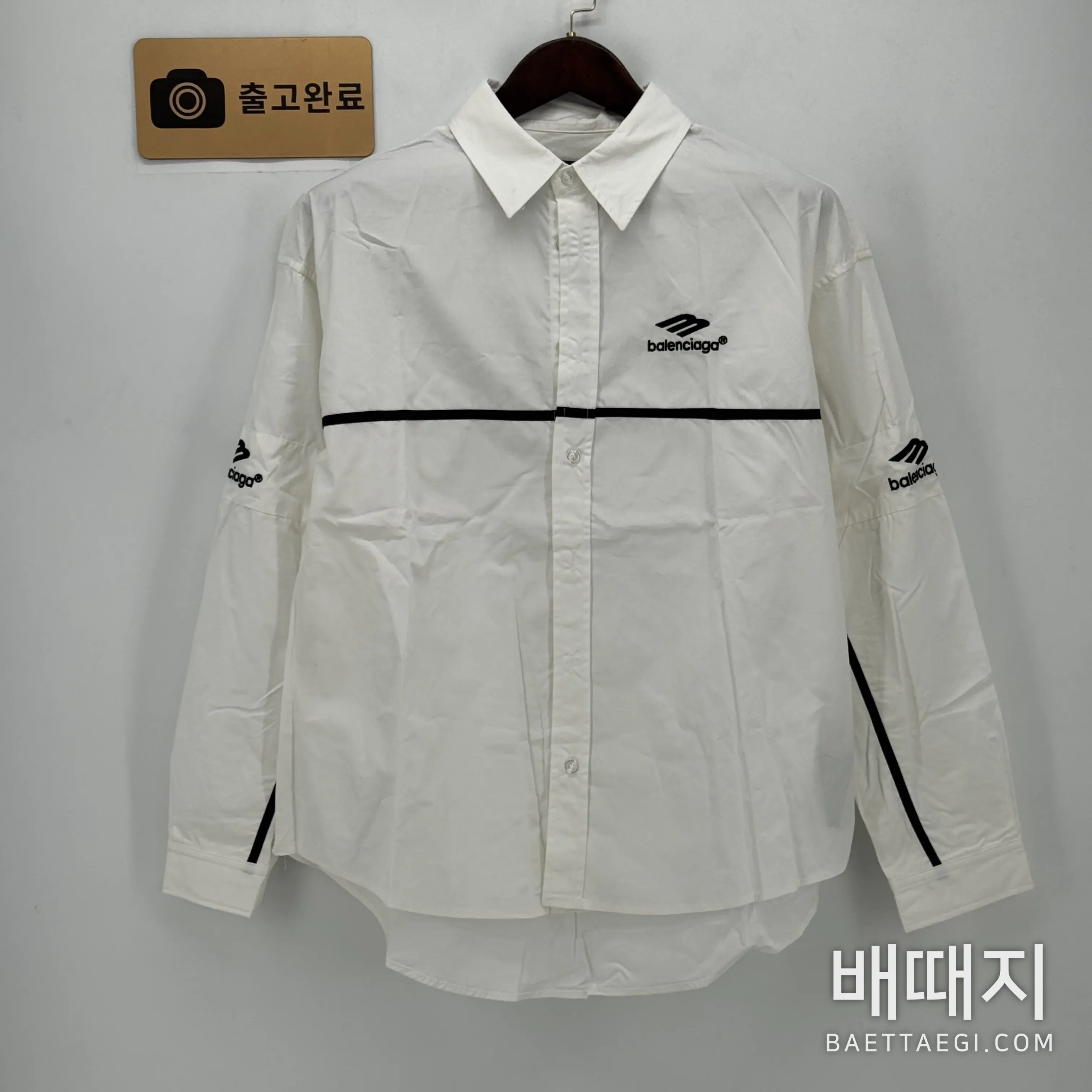 발렌시아가 남성 자수 긴팔 셔츠 검수사진 1