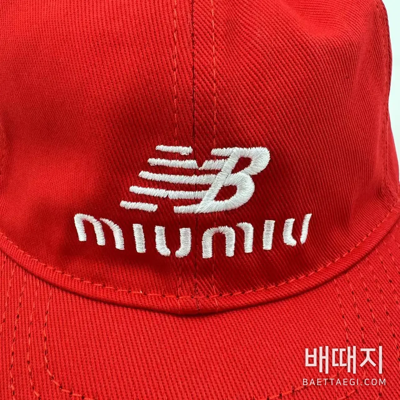 미우미우 자수 로고 베이스볼 캡 119550 검수사진 6