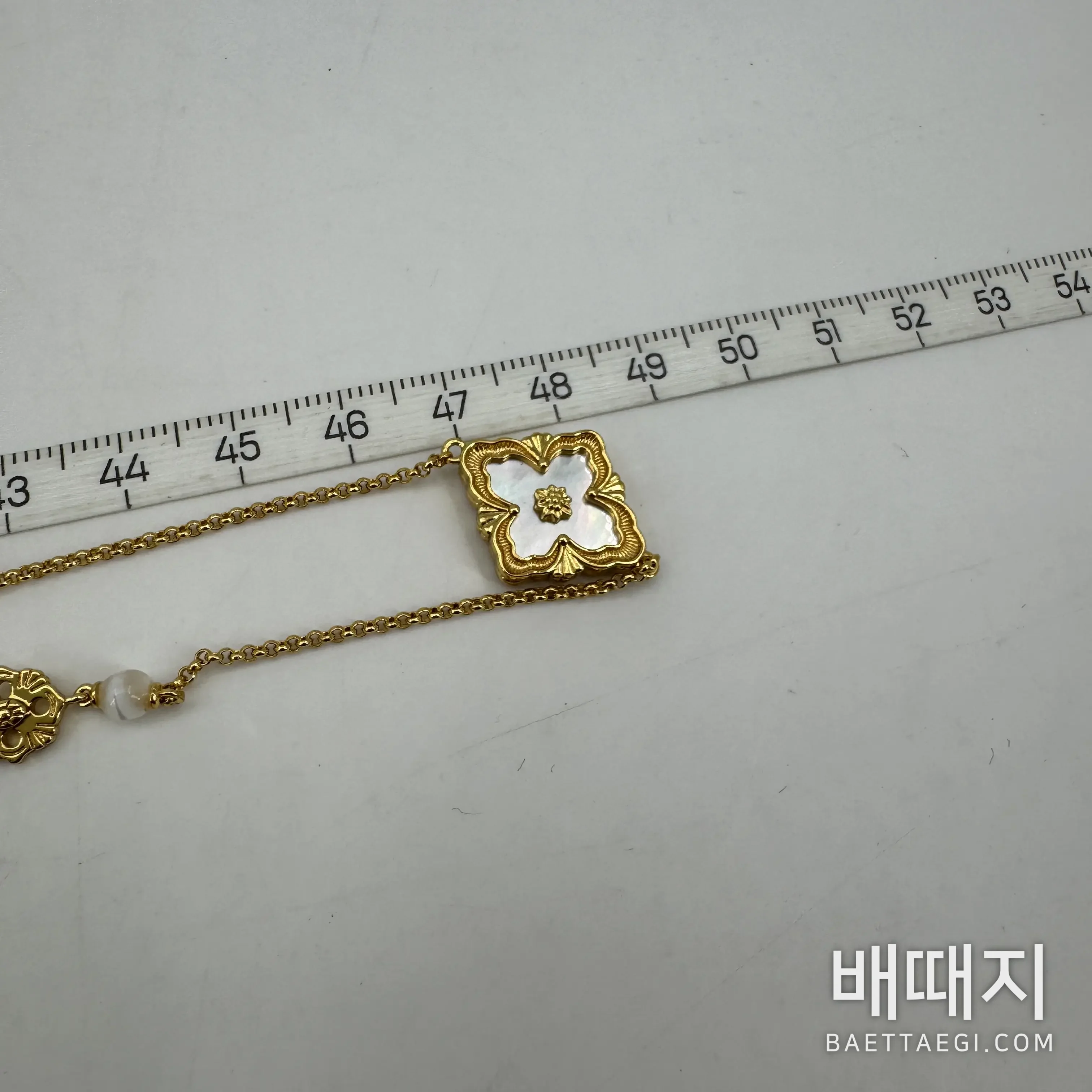 부첼라티 고디스 오페라 하트 롱 플라워 세터 진주 목걸이 64180 검수사진 6