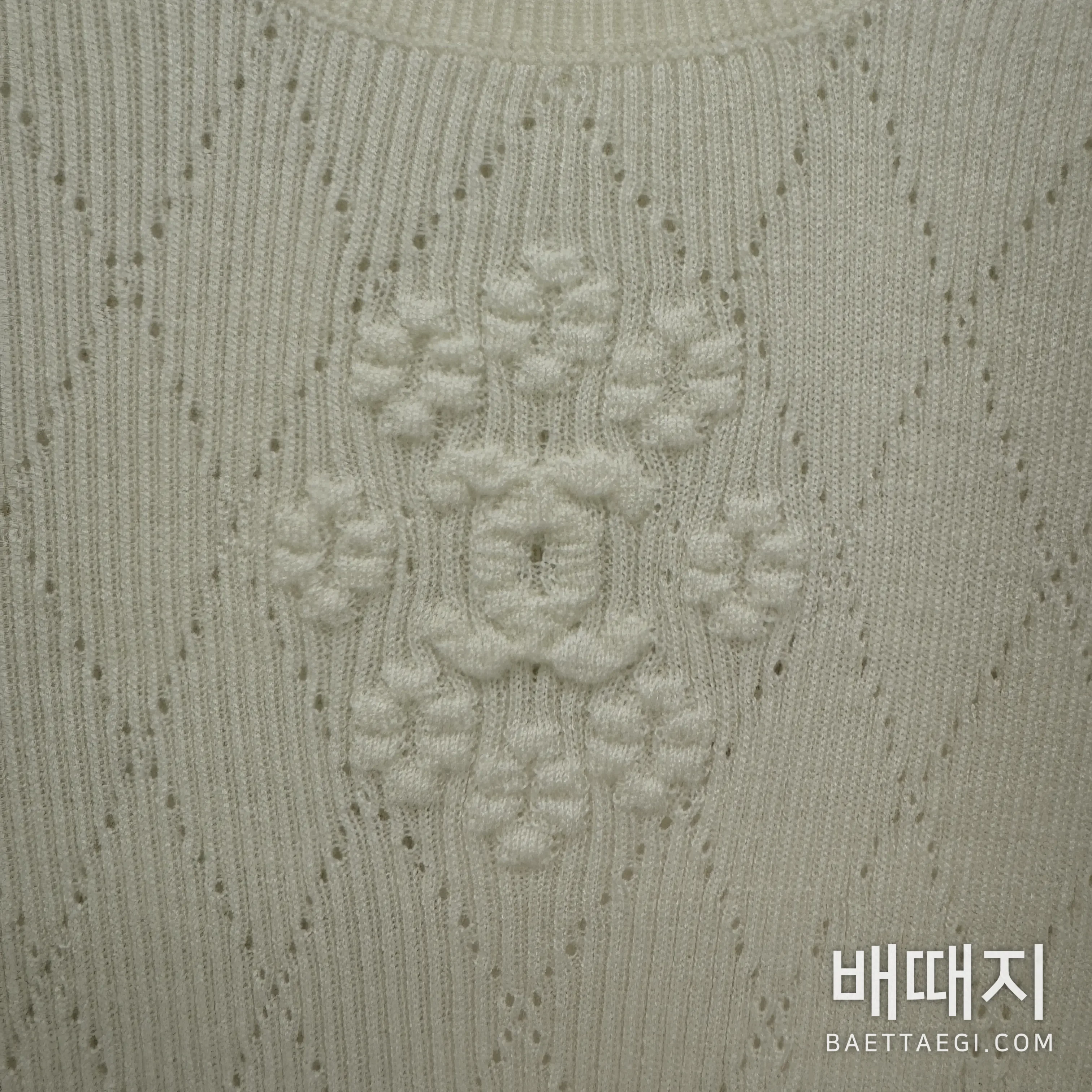 샤넬 다이아몬드 장식 여성 반팔 니트 티셔츠 검수사진 4
