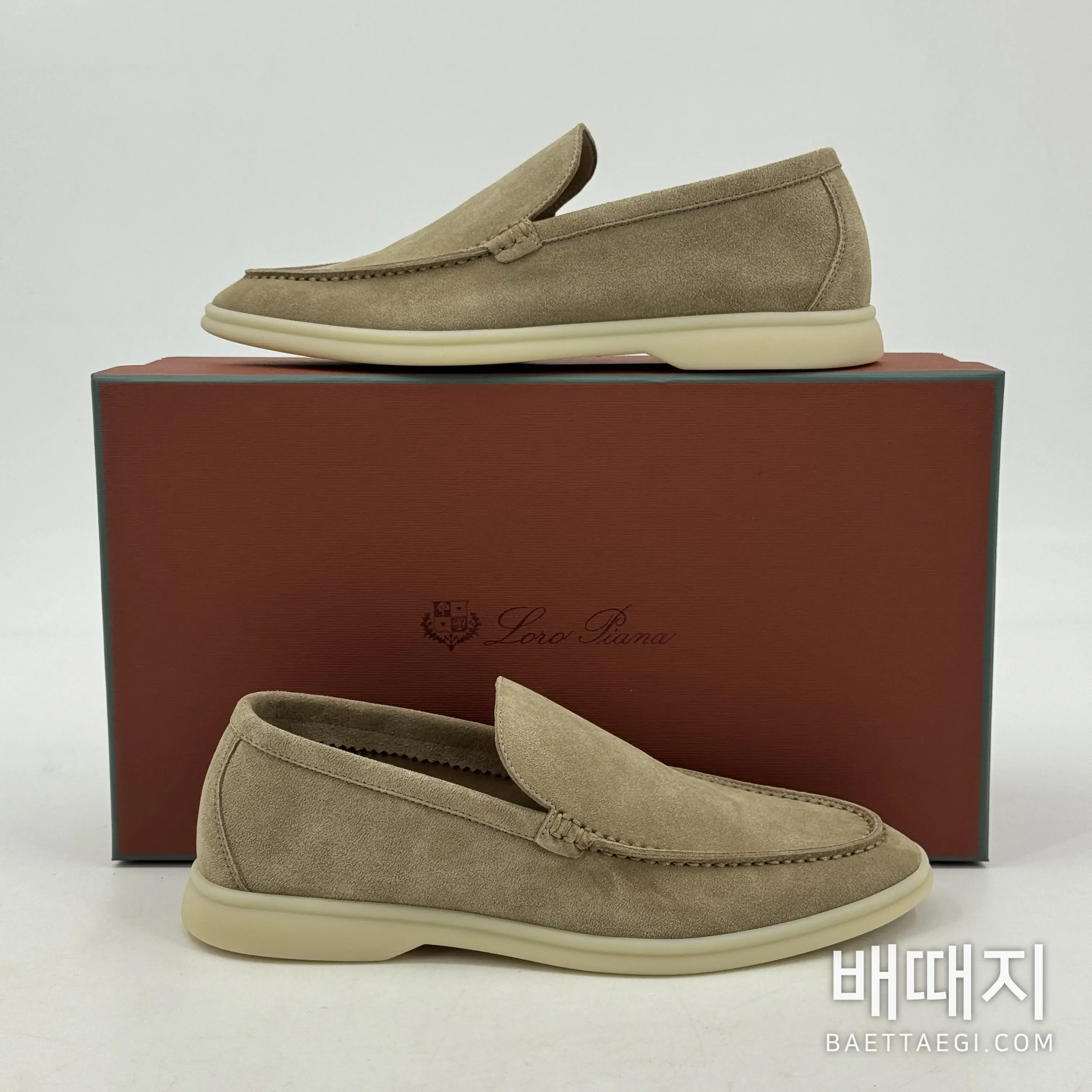 로로피아나 발수 가공 카프 스킨 화이트 로퍼 검수사진 2