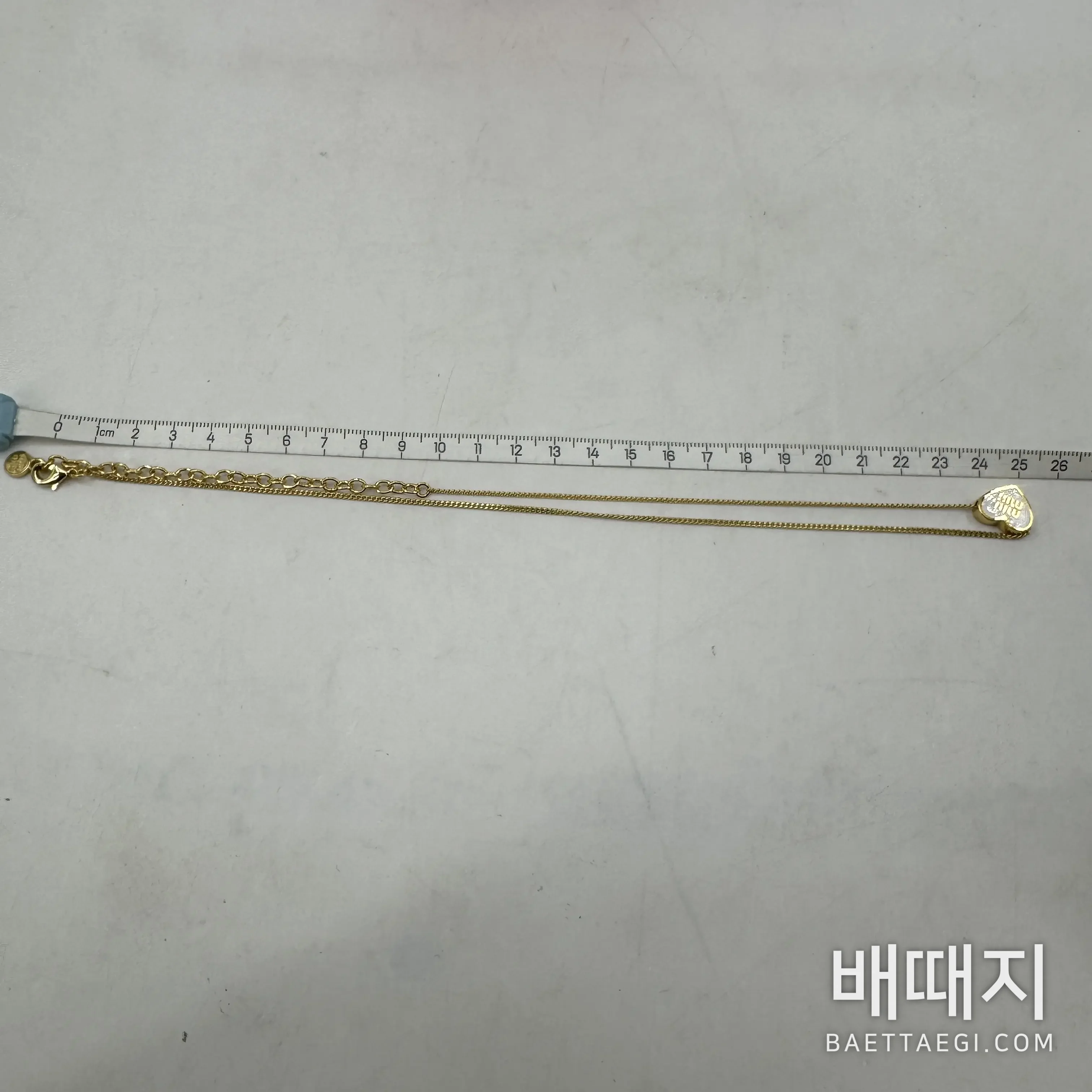 미우미우 화이트 에나멜 하트 목걸이 135641 검수사진 8