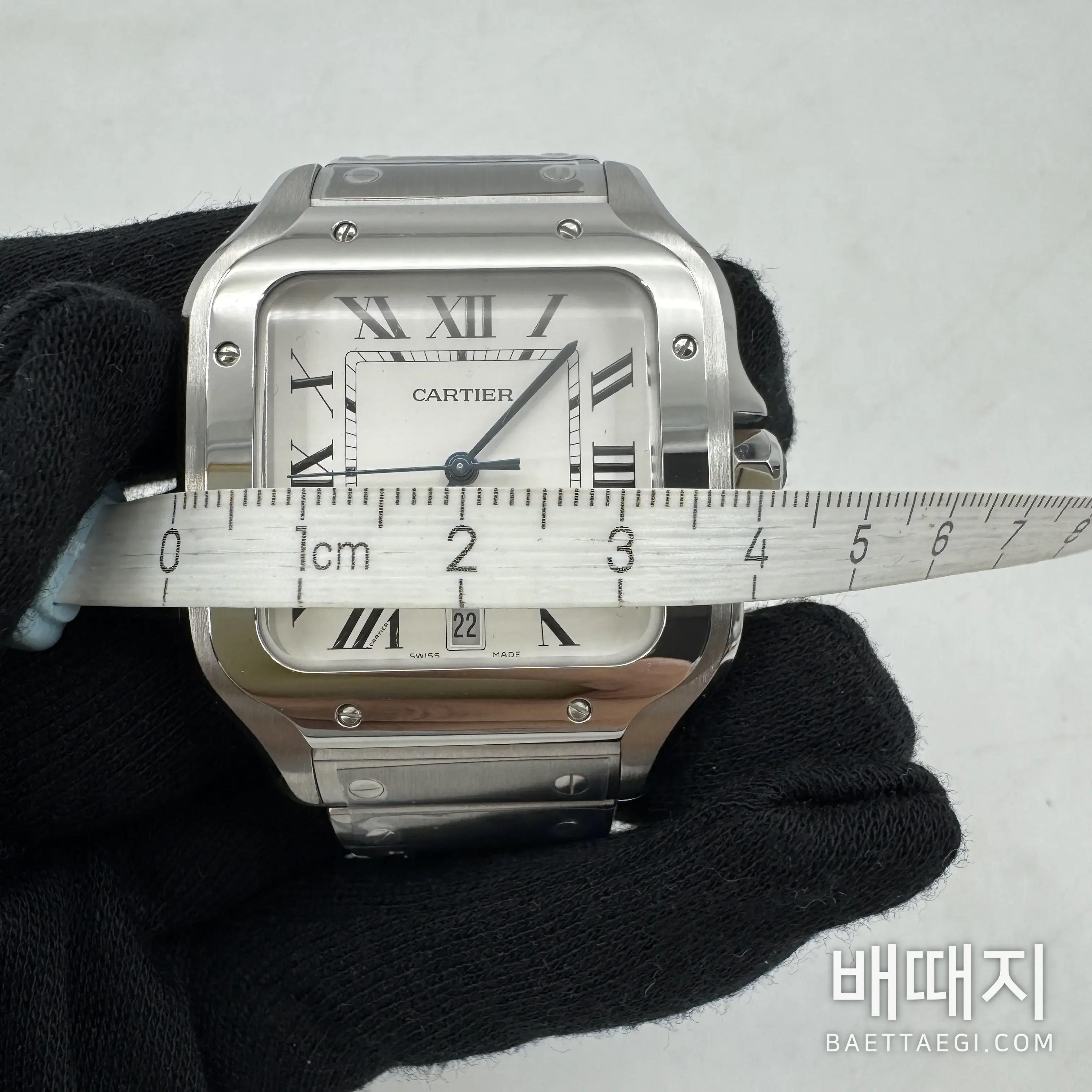 까르띠에 산토스 블루 스틸 남성용 오토매틱 시계 검수사진 4