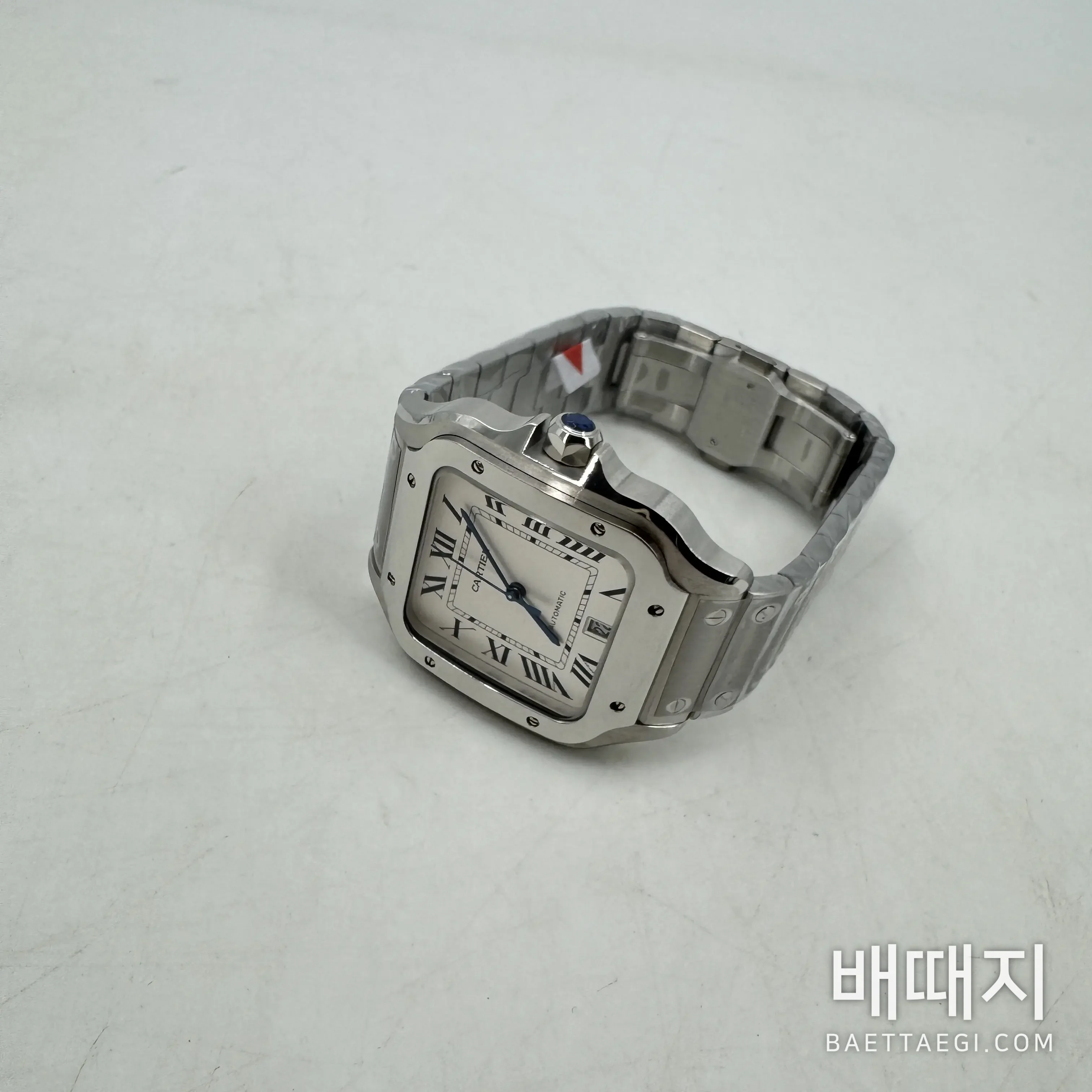 까르띠에 산토스 블루 스틸 남성용 오토매틱 시계 검수사진 2