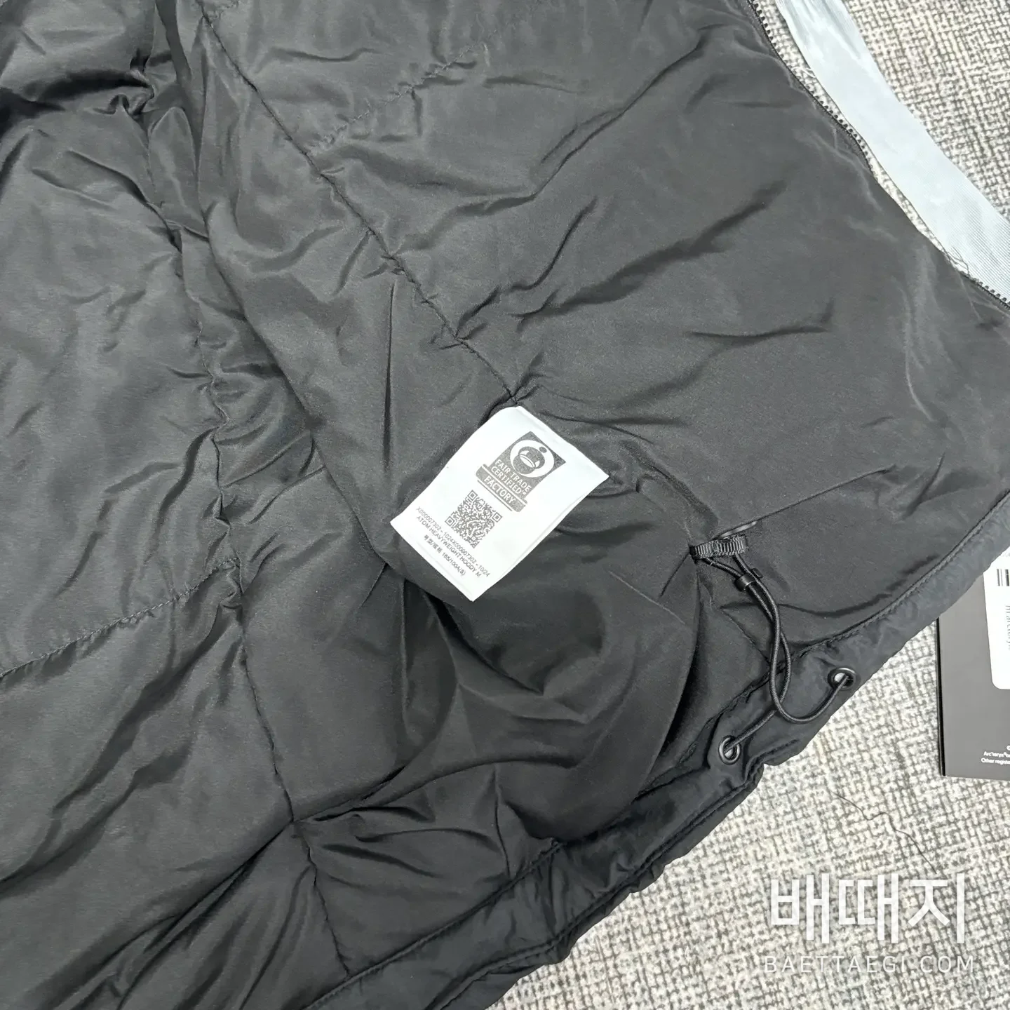 아크테릭스 [TZ] 아톰 LT 후디 2.0 블랙 200179 Arc'teryx Atom LT Hoodie 2.0 검수사진 2