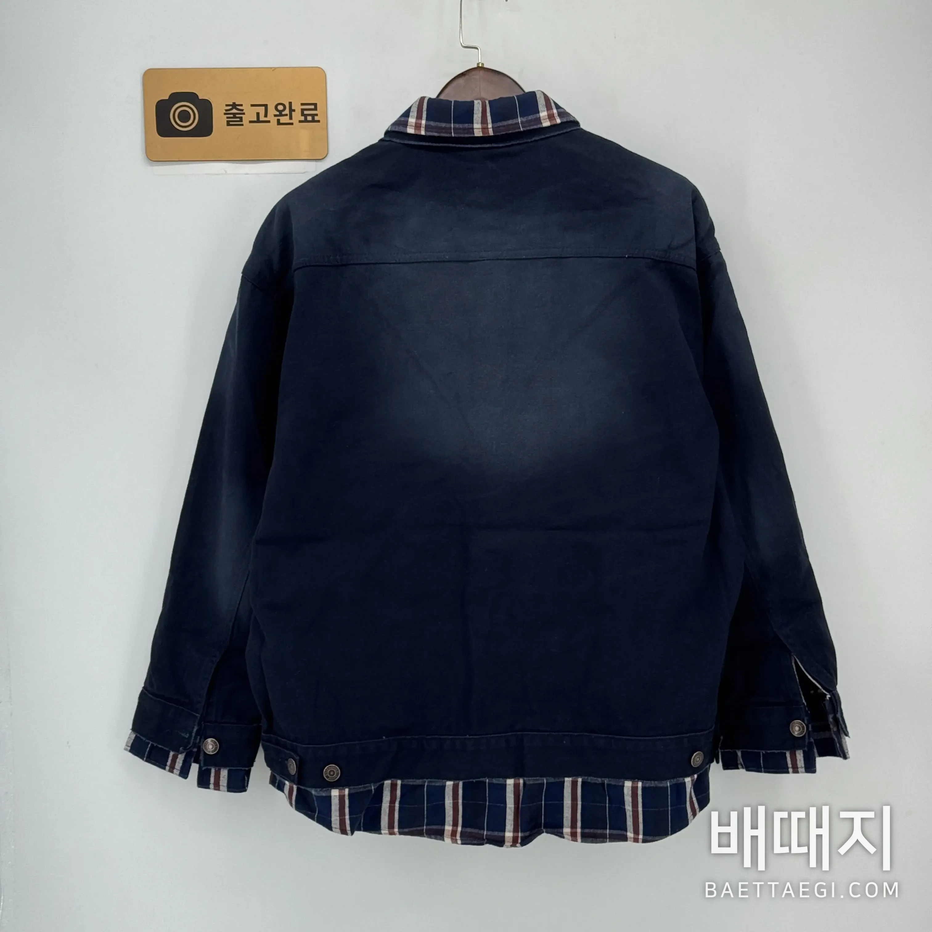 발렌시아가 체크 패턴 패치워크 데님 자켓 검수사진 5