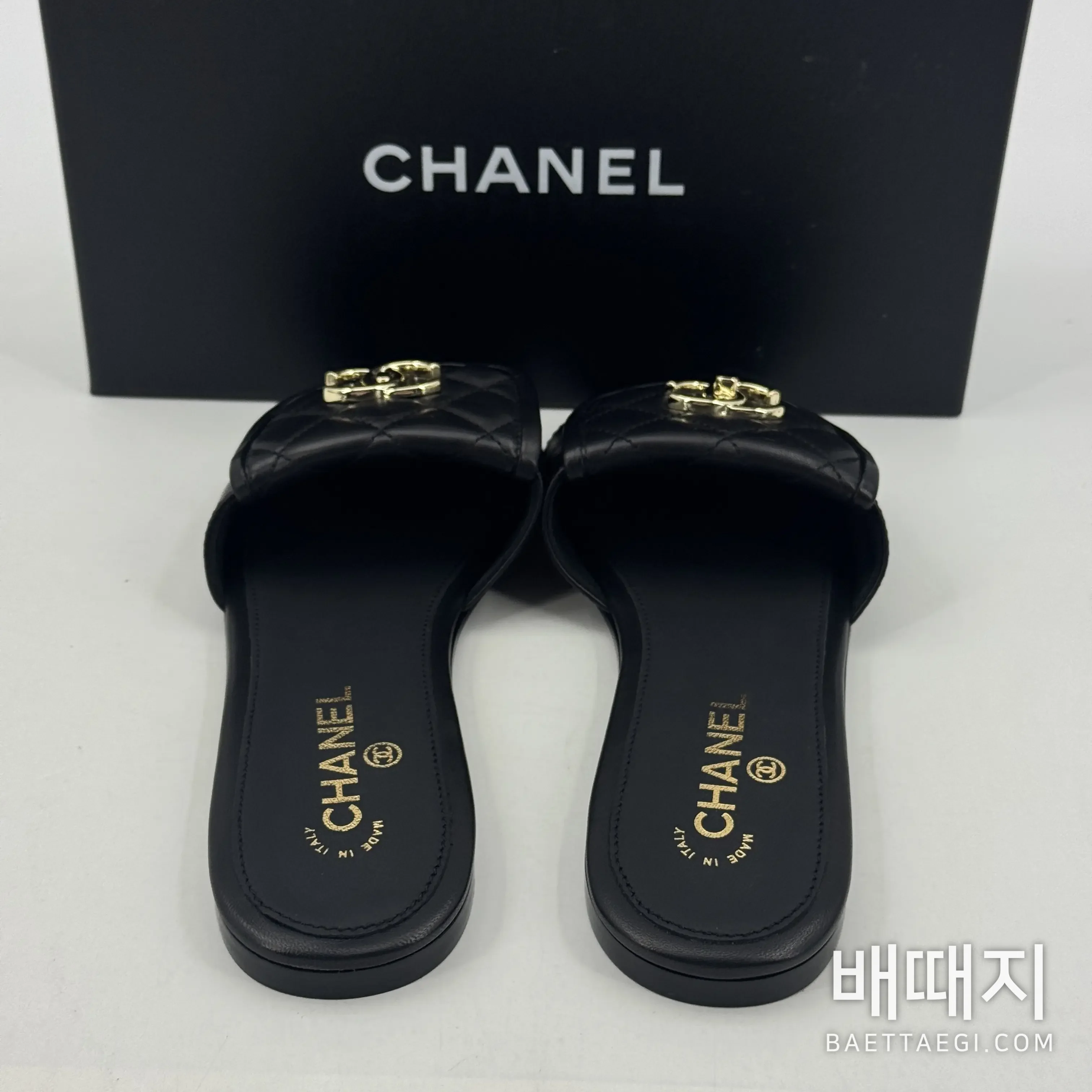 샤넬 25C 블랙 아가일 슬리퍼 3350 검수사진 5