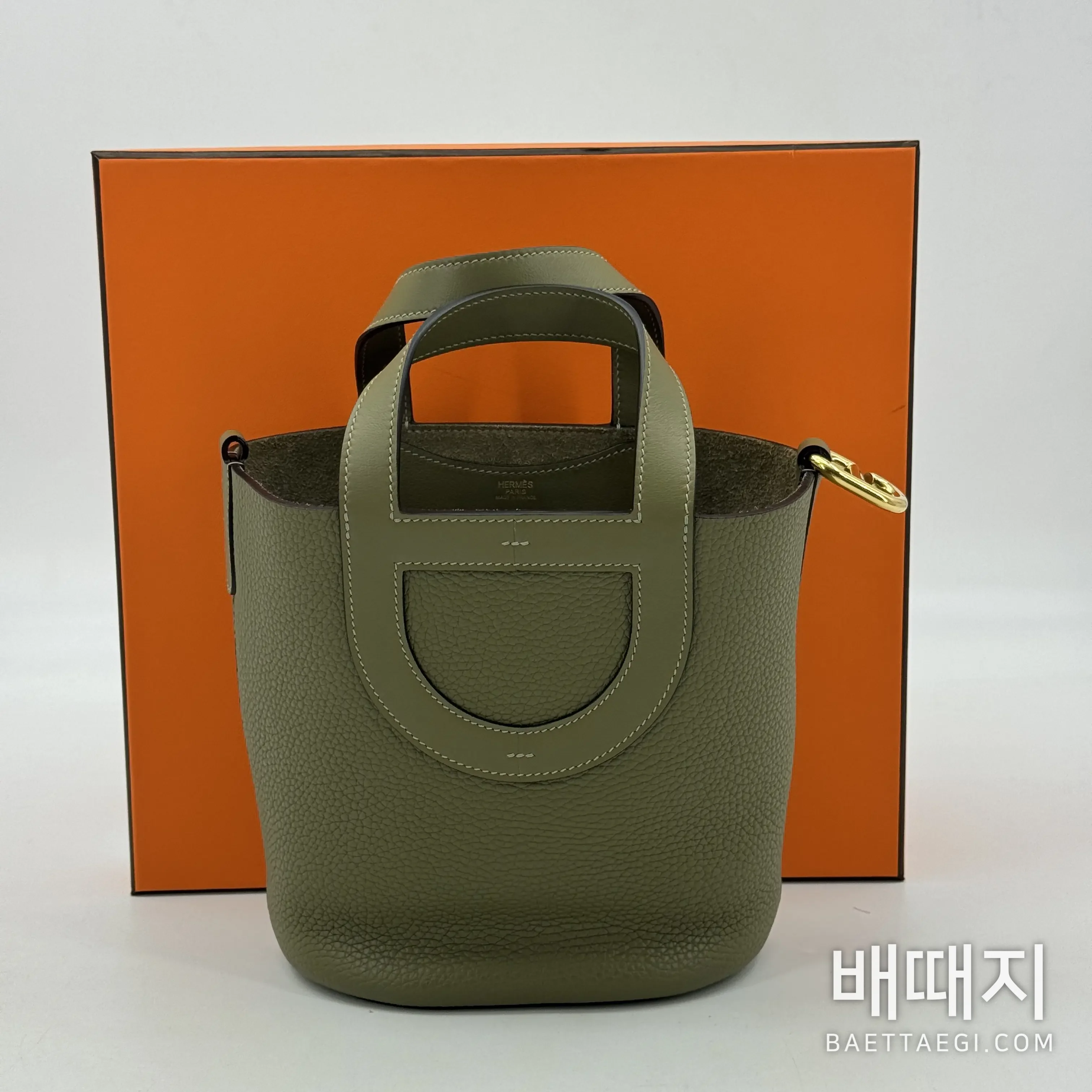 에르메스 세이지 그린 손바느질 가방 검수사진 3