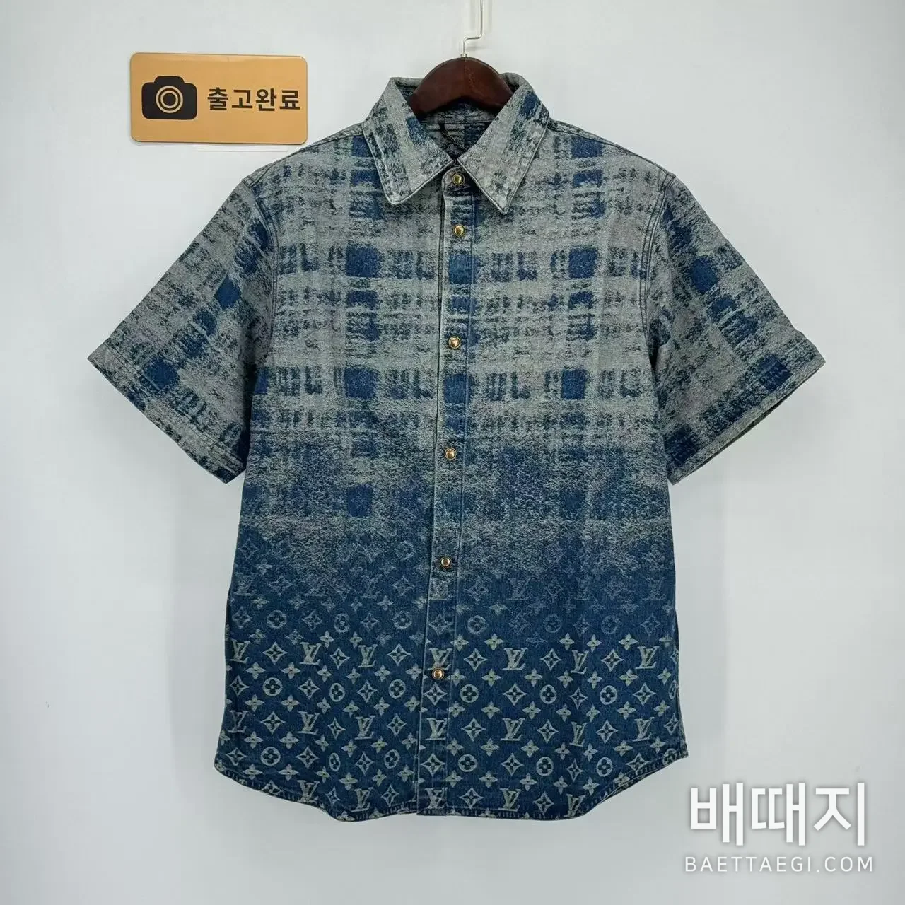 루이비통 모노그램 페이드 플레이드 반팔 셔츠 검수사진 1