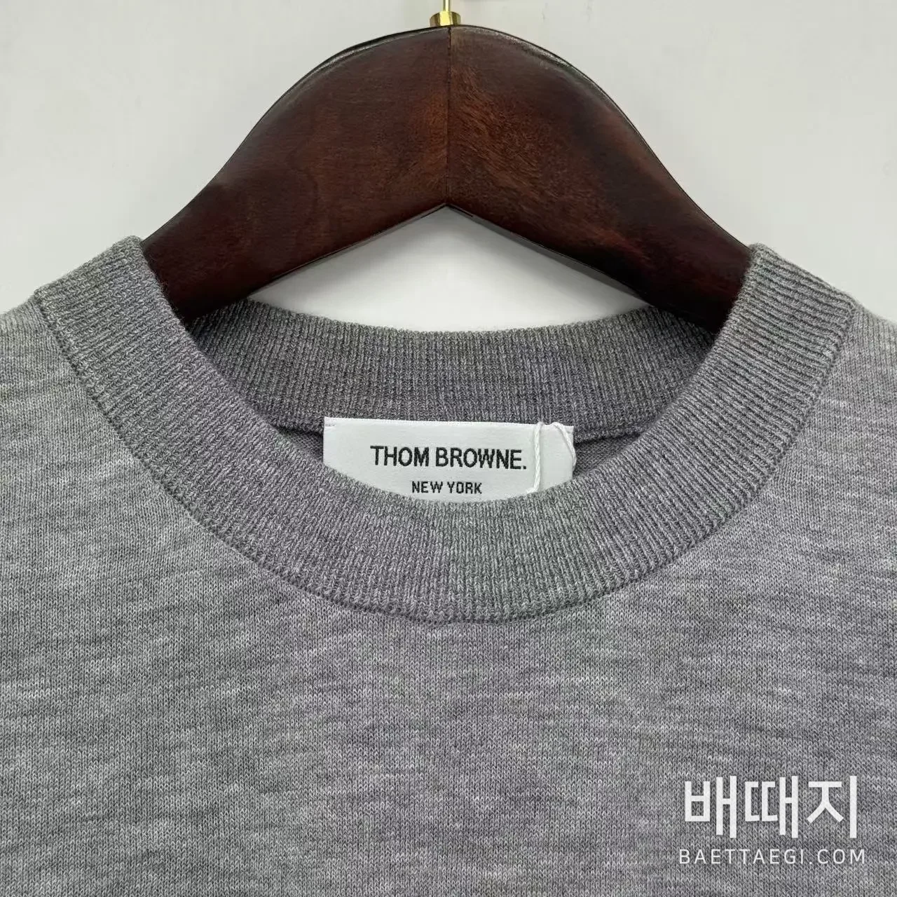 톰브라운 남성 울 니트 반팔 셔츠 검수사진 4
