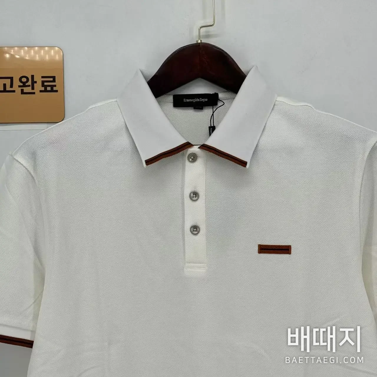 제냐 체크 패치워크 반팔 셔츠 검수사진 2