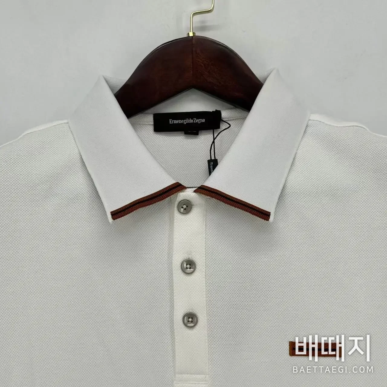 제냐 체크 패치워크 반팔 셔츠 검수사진 4