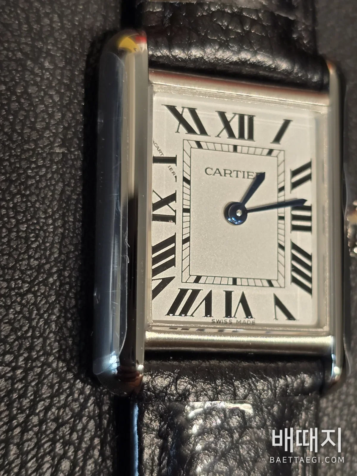 까르띠에 탱크 스퀘어 가죽 시계 검수사진 6