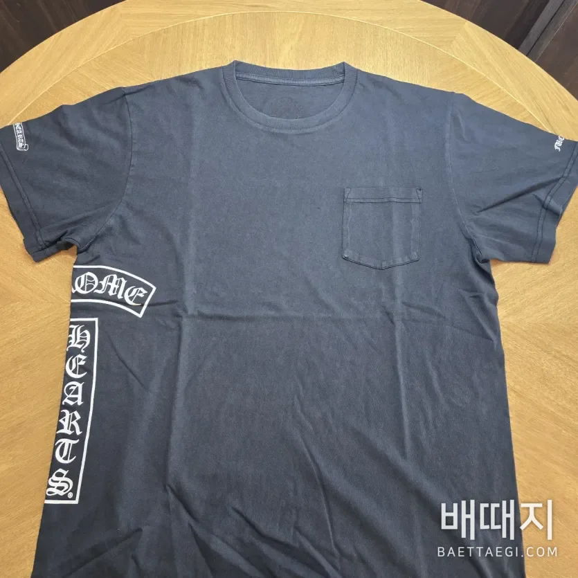 크롬하츠 워시드 블랙 반팔 티셔츠 119389