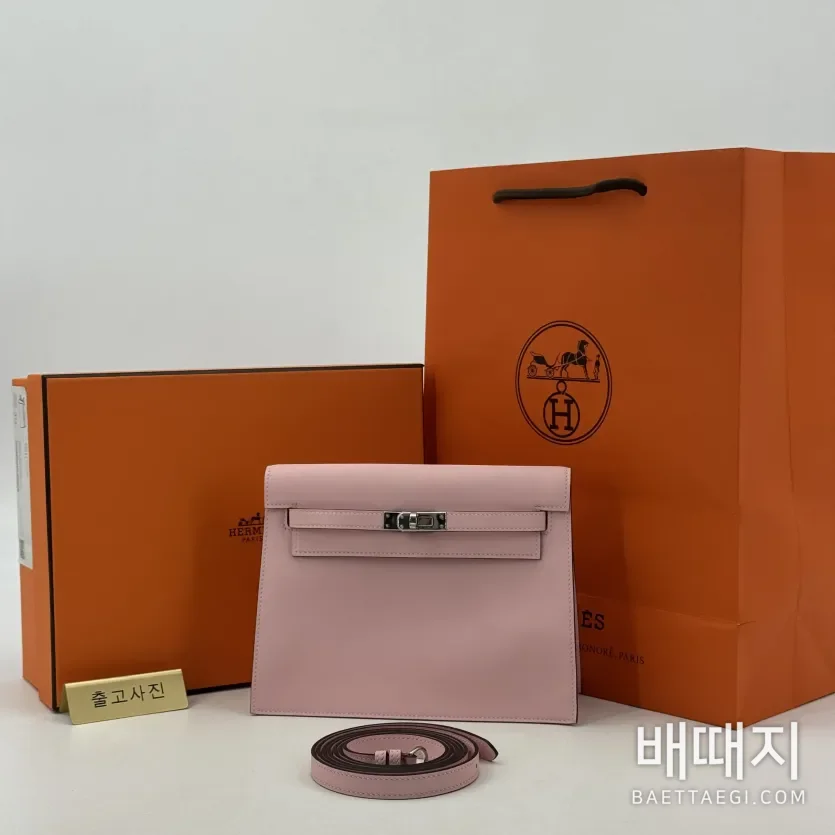 에르메스  켈리단스 로즈에뗴 은장 (BKC) / 색상: 로즈에떼 / 사이즈: mini size