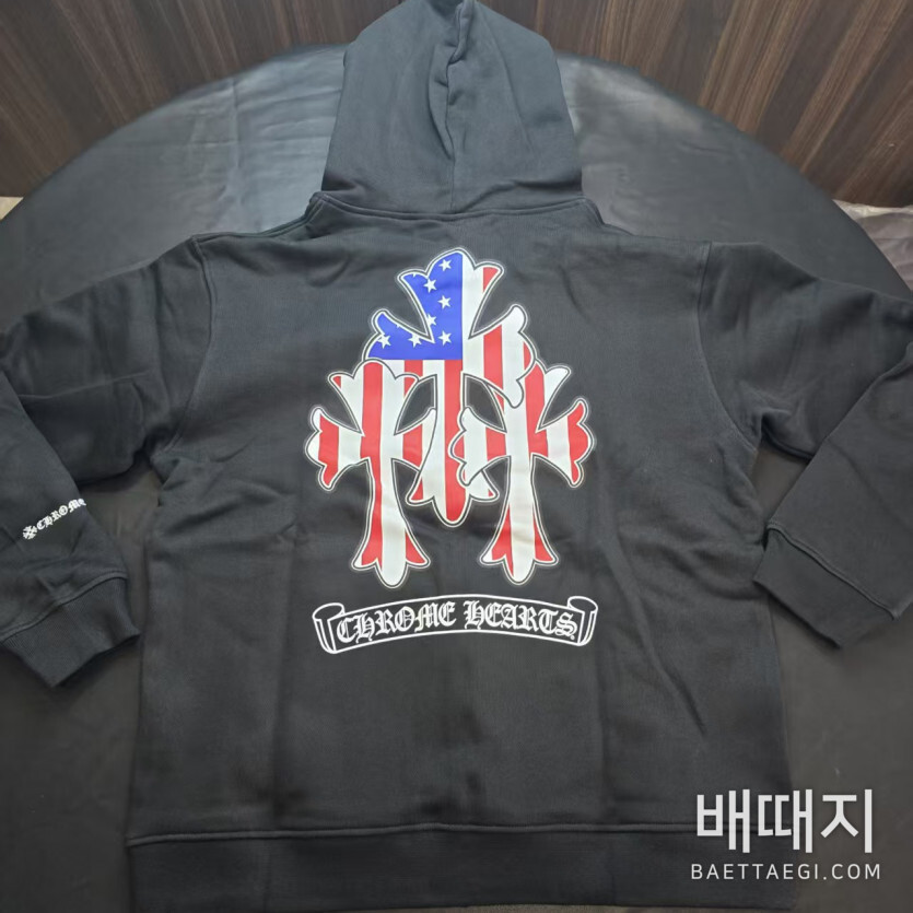 크롬하츠 남성 국기 십자가 후드 107885 / 사이즈: L