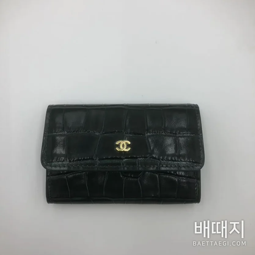 샤넬 그린 크로코다일 카드홀더 지갑 150005