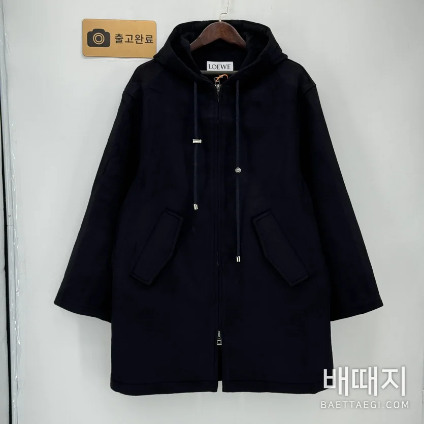 로에베 울 더블 페이스 후드 롱코트 167945