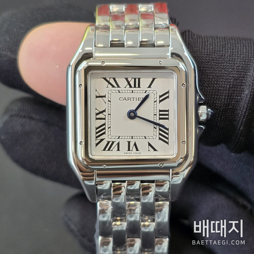 까르띠에 팬더 드 로즈골드 스틸밴드 시계 42885