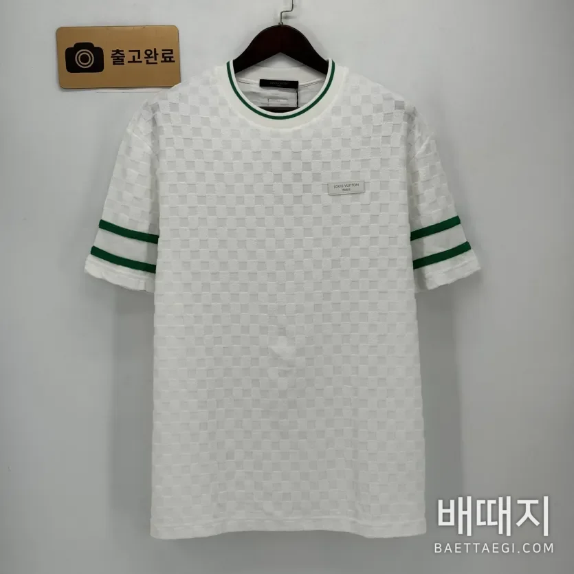 루이비통 LV 체크 패턴 테리 자카드 반팔 티셔츠 165070