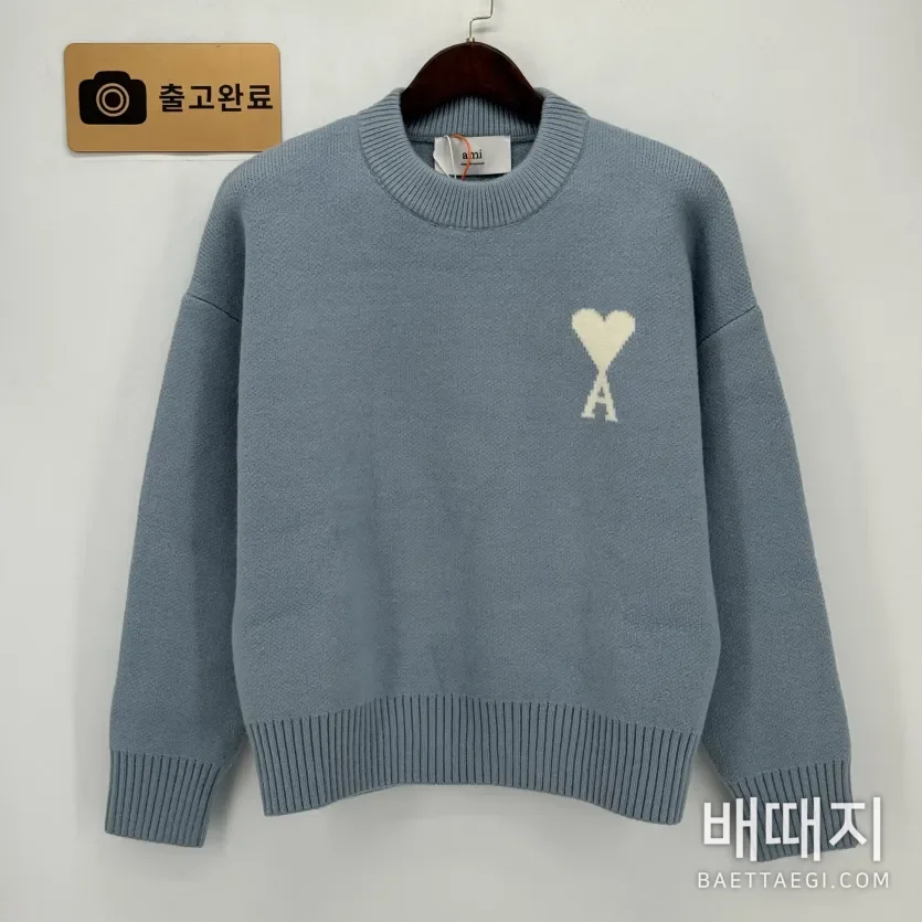 아미 하트 자카드 알파카 울 크루넥 스웨터 170234