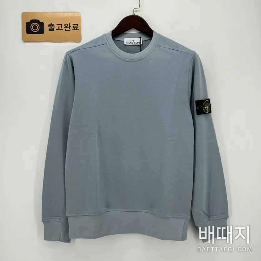 스톤 아일랜드 오가닉 코튼 플리스 크루넥 스웨트셔츠