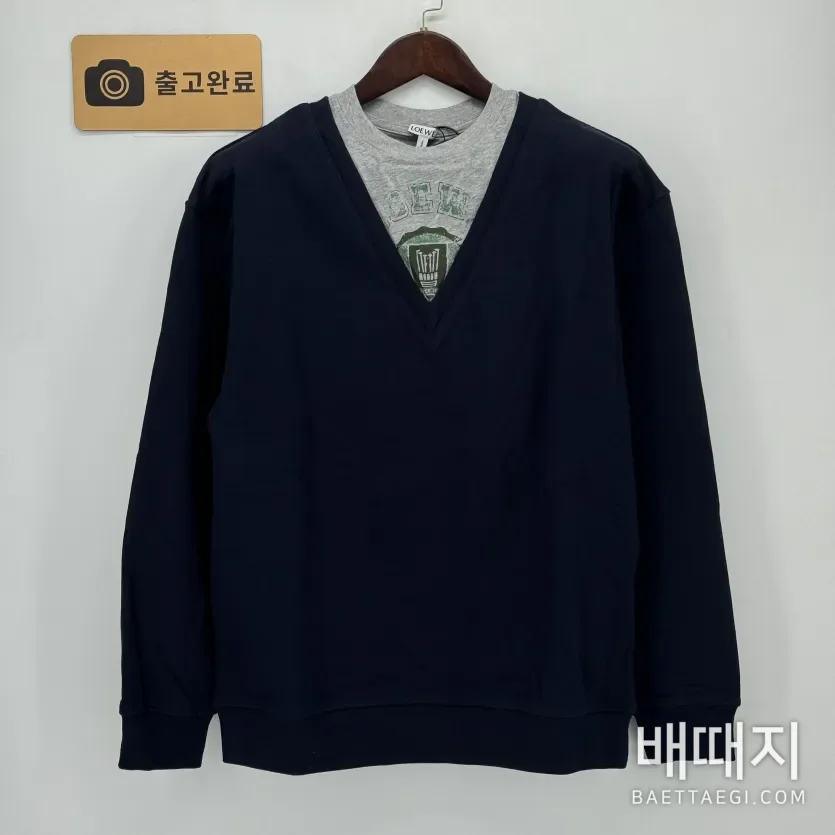 로에베 V넥 프린트 자수 니트 스웨트셔츠 157981