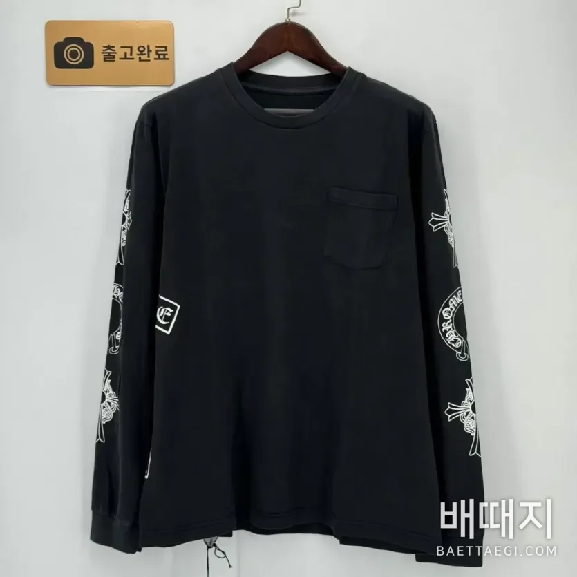 크롬하츠 소프&워터 데미지 가공 남성 긴팔 티셔츠 144236