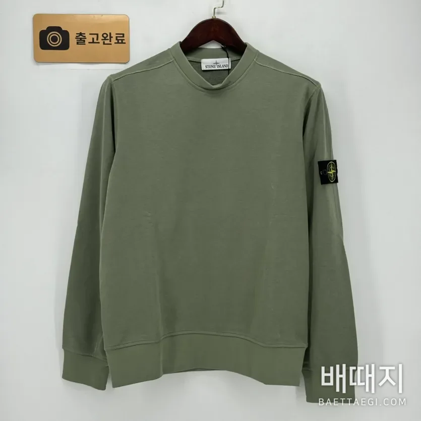 스톤 아일랜드 오가닉 코튼 플리스 크루넥 스웨트셔츠