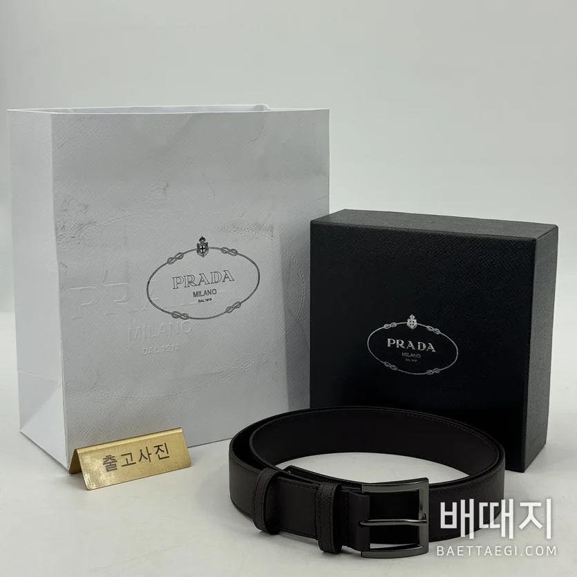 프라다 사피아노 가죽 33mm 남성 벨트 179407