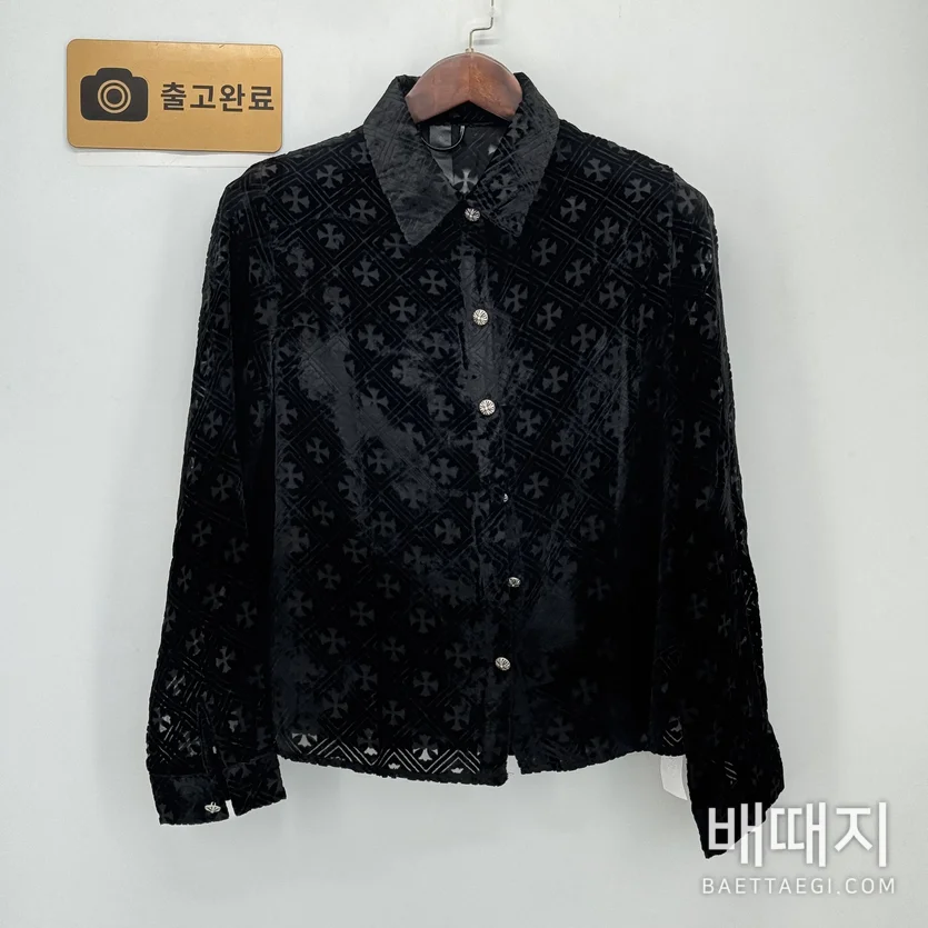 크롬하츠 마할 키타 모노그램 크로스 벨벳 셔츠 156286