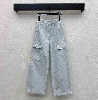 샤넬 다이아몬드 패턴 데님 바지 182441