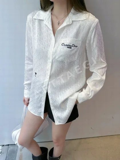 디올 CD로고 자수 레이온 셔츠