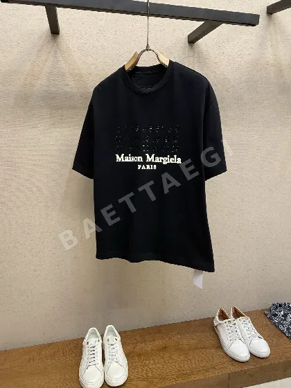 마르지엘라 투명 디지털 로고 크루넥 반팔 티셔츠 48208
