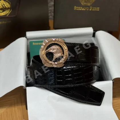 스테파노리치 독수리 장식 양면 가죽 벨트 177934