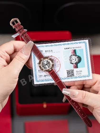 까르띠에 시계 쿼츠 무브먼트 다이아 로즈골드 블루 스틸밴드 가죽스트랩 레플리카 42876 Cartier