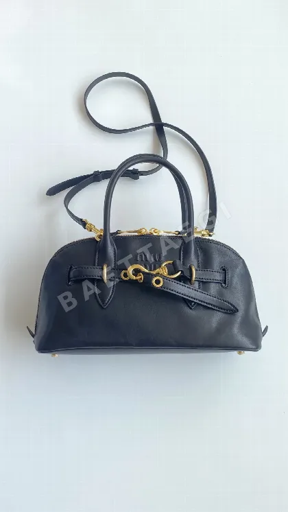 미우미우 블랙 고트스킨 호보 미디엄 가방 125359