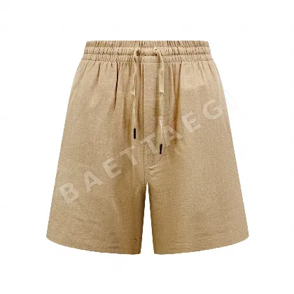 폴로 린넨 카키 자수 남성 반바지 101082