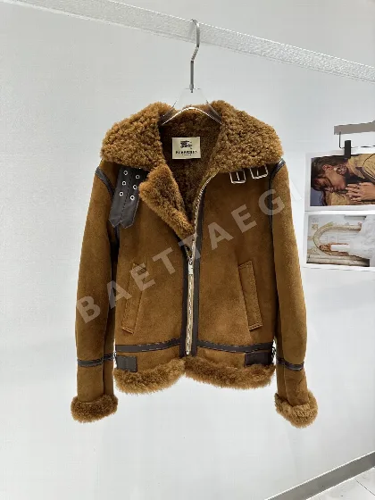 버버리 시프스킨 모피 안감 여성 자켓 206780