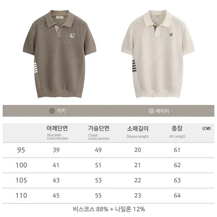 메*키츠네 메쉬 카라 반팔 니트 이미지 3