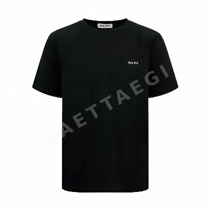 미우미우 자수 로고 남성 반팔 티셔츠 48954