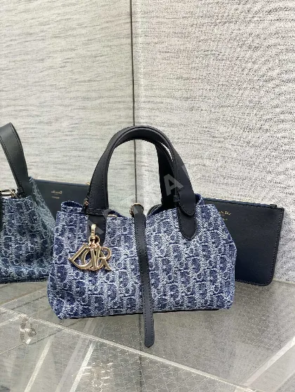 디올 뚜주흐 블루 데님 토트백 195998