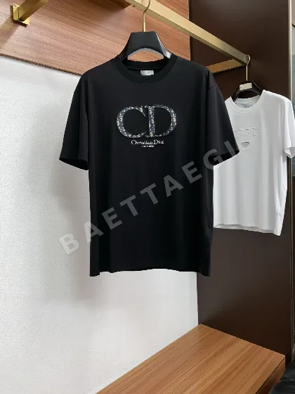 디올 머서라이즈드 코튼 남성 반팔 티셔츠 47604