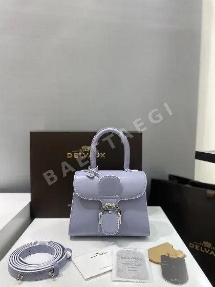 델보 라벤더 퍼플 램스킨 숄더백 191186