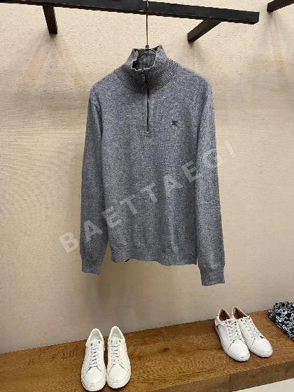 버버리 하프 지퍼 터틀넥 캐시미어 니트 148577