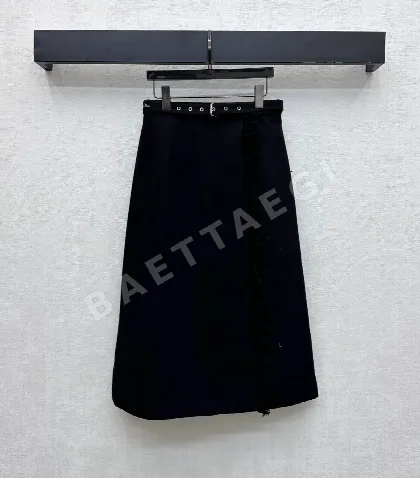 디올 벨트 프린지 미디 스커트 50418